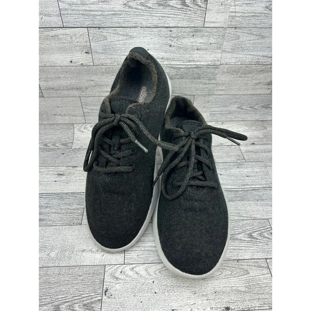 Allbirds Wool Runners Men Sz 8 Charcoal Grey Merino Wool Sustainable Sneakers